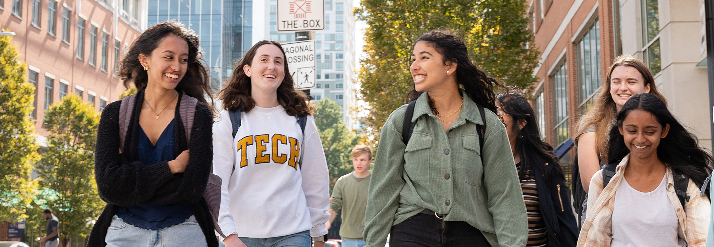 Students walking